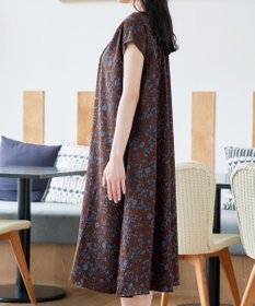 Tiaclasse L ボタニカル柄シャツワンピース