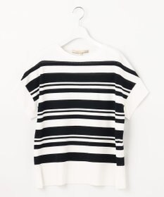 自由区 【洗える】クレープストレッチボーダー ニット