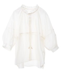 YECCA VECCA バルーンスリーブシアーシャツ