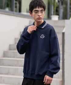 WEGO 【ユニセックス着用ITEM/MLサイズ展開】モチーフロゴポロスウェット