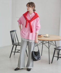 WEGO 着丈が選べる オーバーサイズ バンドカラー シャツ / ストライプ / 無地