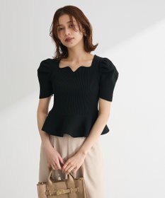 Green Parks ・ｓｗｉｎｇ　ｂｙ　ハートネックペプラムニット