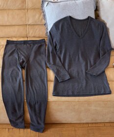 WACOAL MEN インナー メンズ 発熱インナー【エクス（R）】 吸湿発熱繊維 保温性 消臭性（汗臭・加齢臭） ストレッチ素材 深めVネック 8分袖 GL6221 /ブロス