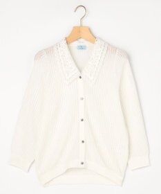 組曲 【先行予約・WEB限定】レーシーニット レース襟付き カーディガン