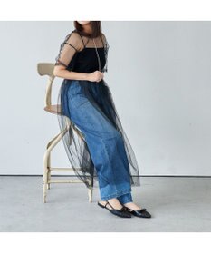 MODE ET JACOMO <carino>グリッターコンビフラットシューズ