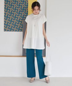 Tiaclasse 【接触冷感・洗える】イージーカットソーピンタックパンツ