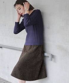 Tiaclasse ラメツイードAラインフレアスカート