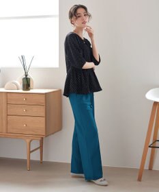 Tiaclasse 【接触冷感・洗える】イージーカットソーピンタックパンツ