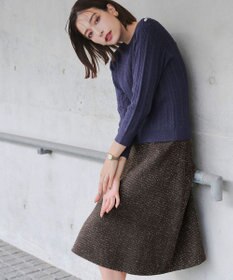 Tiaclasse L 【洗える】ラメツイードAラインフレアスカート