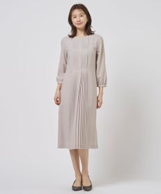 J.PRESS LADIES ノルディス2wayジョーゼット フロントプリーツ ワンピース