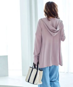 Tiaclasse 【洗える】UVケア機能付きサマーニットロングジップパーカー