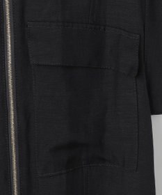 BEIGE， BERNARD / リネン混 フロントジップ スタンドカラードレス