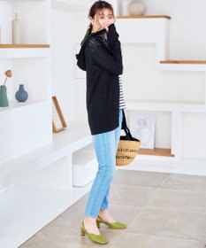 Tiaclasse 【洗える】UVケア機能付きサマーニットロングジップパーカー