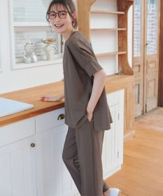 Tiaclasse 【接触冷感・洗える】イージーカットソーピンタックパンツ