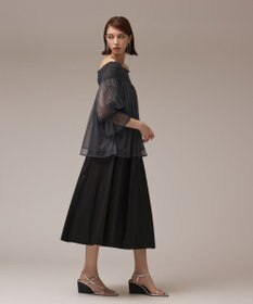 GRACE CONTINENTAL チュールシャーリングトップ