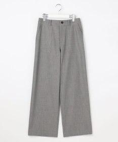 J.PRESS LADIES S シャンブレー2wayストレッチ ワイド ストレート パンツ