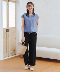 Tiaclasse 【接触冷感・洗える】イージーカットソーピンタックパンツ
