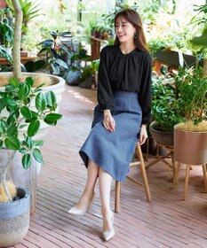 Tiaclasse L 【洗える】ラメツイードAラインフレアスカート