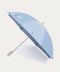 MOONBAT 【1級遮光/遮熱/UV】POLO RALPH LAUREN（ポロ ラルフローレン）晴雨兼用日傘  ストライプ スカラ刺繍 長傘