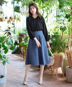 Tiaclasse L 【洗える】ラメツイードAラインフレアスカート