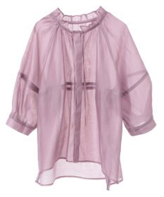 YECCA VECCA バルーンスリーブシアーシャツ