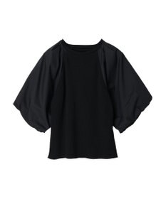 Green Parks armonia．袖布帛ニットプルオーバー