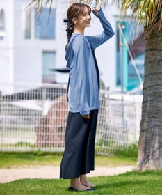 Tiaclasse 【洗える】UVケア機能付きサマーニットロングジップパーカー