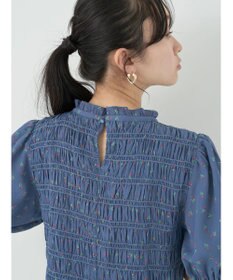 earth music&ecology 花柄パフスリシャーリングブラウス