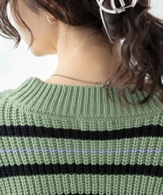 WEGO ボーダーショートニットプルオーバー