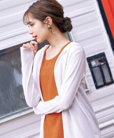 Tiaclasse 【洗える】UVケア機能付きサマーニットロングジップパーカー