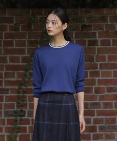 J.PRESS LADIES L 【洗える】トリムツイン ニット