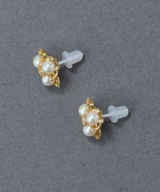 Phoebe 〈金属アレルギー対応〉パールブーケセラミックポストピアス　小粒パール