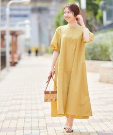 UNFILO 【撥水/シワになりにくい】FINE MOVE ランタンスリーブワンピース