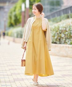 UNFILO 【撥水/シワになりにくい】FINE MOVE ランタンスリーブワンピース