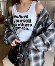 WEGO 【カップ付きインナー】グラフィックカップ付きリブタンク