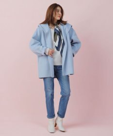 自由区 L 【洗える/セット可】レーヨンポリエステルスムース Vネックニット