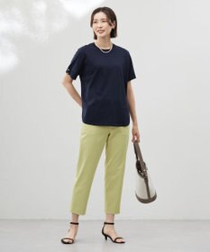 J.PRESS LADIES L 【洗える】COTTON POLYESTER 袖ボタン ニット