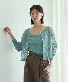 YECCA VECCA 【2点SET】インナーセットレース柄カーディガン