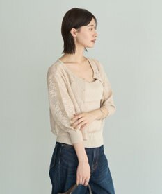 YECCA VECCA 【2点SET】インナーセットレース柄カーディガン