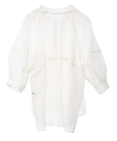 YECCA VECCA バルーンスリーブシアーシャツ