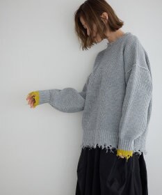 YECCA VECCA ダメージルーズニット