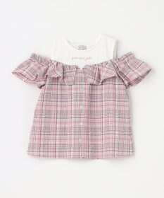 ANY KIDS オフショルダー フリル ブラウス