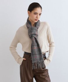 MOONBAT WEB限定【洗える】ミエル (miel) カシミヤ100％ チェックマフラー