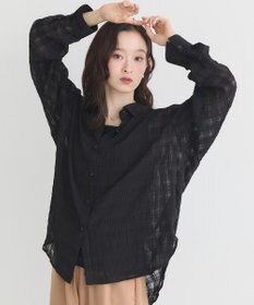 earth music&ecology シャドーチェックシャツ