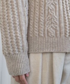 muuc 〈上質なカシミヤウール〉立体ケーブル編みプルオーバー〈しっとり柔らかい〉〈日本製〉〈オンオフ使えるきちんと感〉