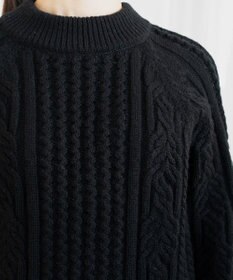 muuc 〈上質なカシミヤウール〉立体ケーブル編みプルオーバー〈しっとり柔らかい〉〈日本製〉〈オンオフ使えるきちんと感〉