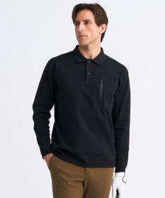 23区GOLF 【MEN】長袖ニットポロシャツ ホールガーメント ブラック系