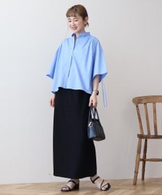 AMERICAN HOLIC 接触冷感ギャザーリボンスリーブ半袖シャツ