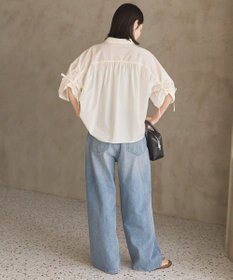 AMERICAN HOLIC 接触冷感ギャザーリボンスリーブ半袖シャツ