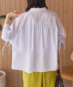 AMERICAN HOLIC 接触冷感ギャザーリボンスリーブ半袖シャツ